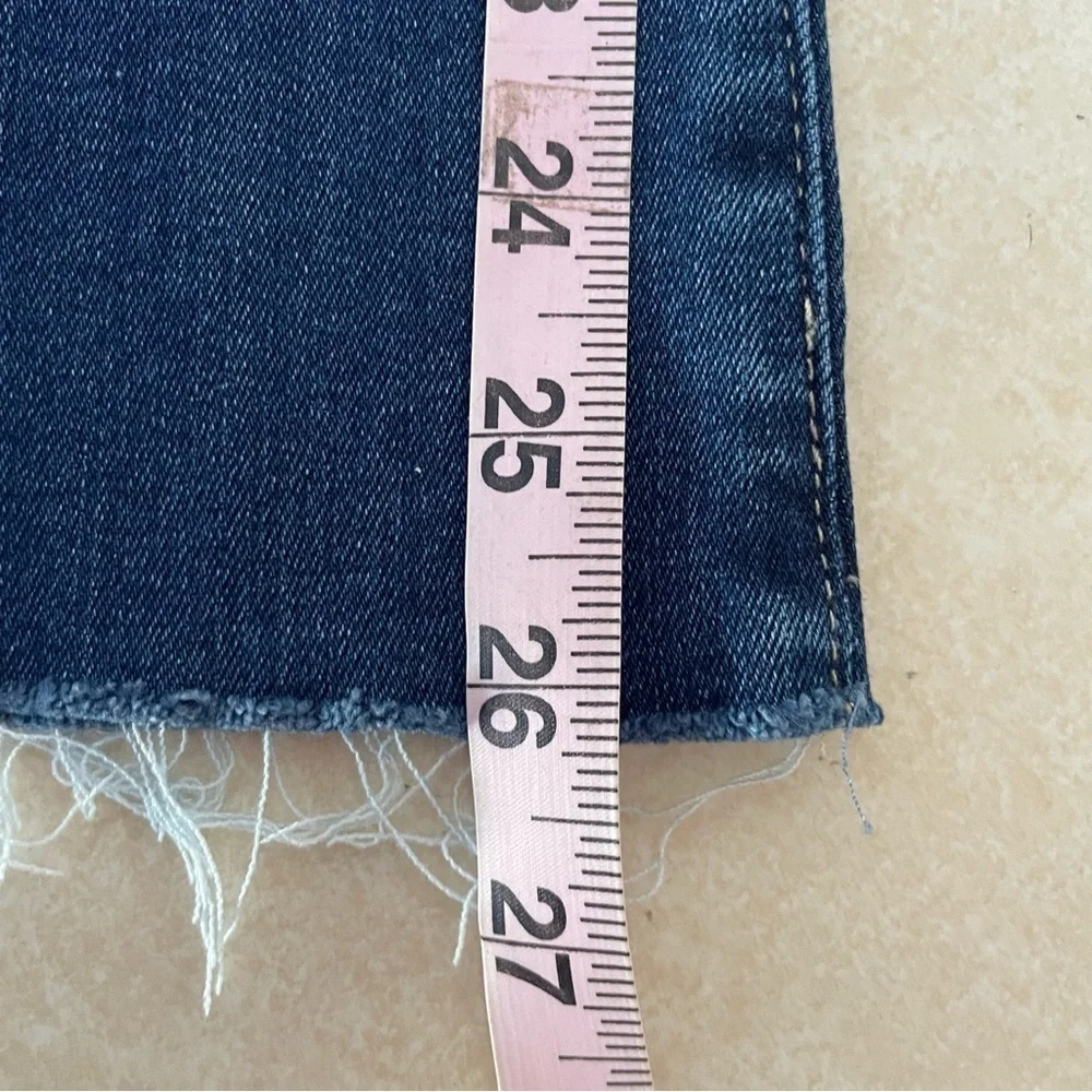 Frame Blue Cotton Blend Le Crop Mini Boot Jeans 37594